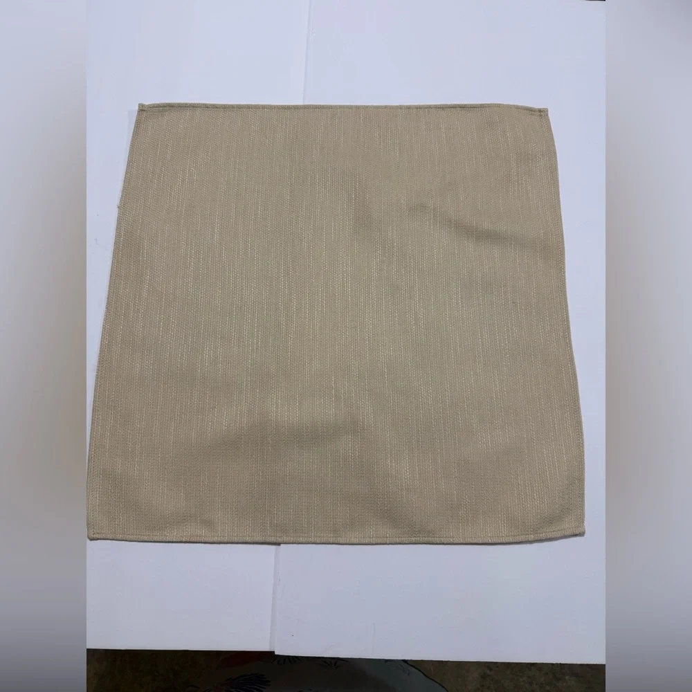 Set of 6 Beige Cloth Napkins (19”x19”) 1 With Faint Stains See Photos